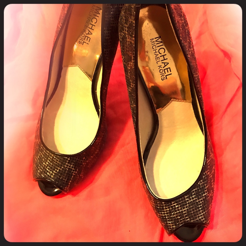 Michael Kors Shimmer Leopard print heels